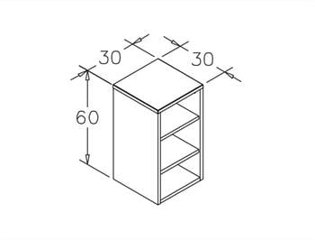 Orka Knidos 30 cm Legnano Alt Banyo Boy Çamaşır Dolabı, 3000991