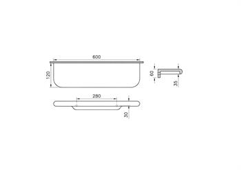 Vitra Liquid Seramik Raf, 60 Cm 7309B403-0155