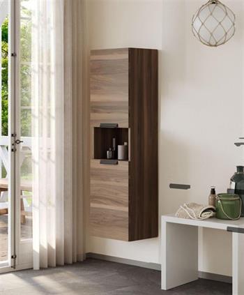 Orka Nova 40 cm Ceviz Banyo Boy Çamaşır Dolabı