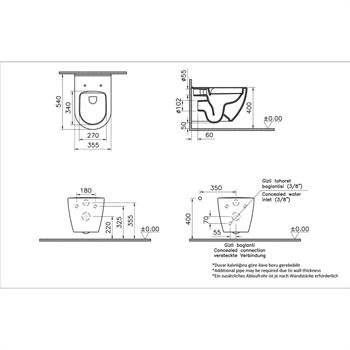 Vitra S60 Smoothflush Asma Klozet - Mat Siyah 7510B083-0090