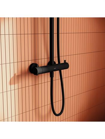 Vitra Duş Kolonu ve Termostatik Duş Bataryası Sistemi, AquaHeat Bliss 240 2F, Mat Siyah, A4720536
