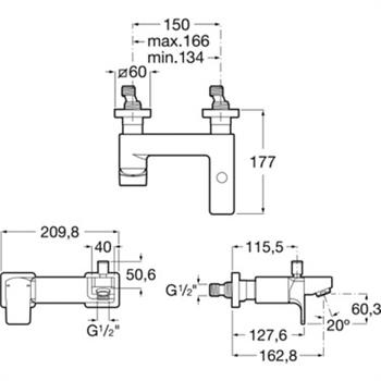 Roca Banyo Bataryası, L90 / Escuadra, Krom A5A0D01C00