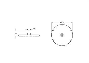 Vitra Duş Başlığı, Suit, 25 Cm, A45638