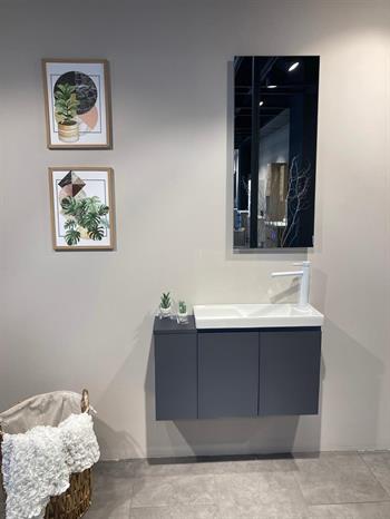 Orka Ferla 80 cm Mat Antrasit Banyo Dolabı Takımı