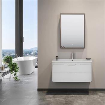 Orka Clay 100 cm Beyaz Çekmeceli Banyo Dolabı Takımı