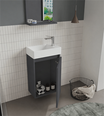 Orka Conza 45 cm Mat Antrasit Banyo Dolabı Takımı, 3008497