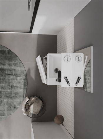 Orka Conza 45 cm Mat Beyaz Banyo Dolabı Takımı, 3009057