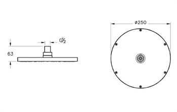 Vitra Duş Başlığı, Origin Xl, 25 Cm, Fırçalı Nikel, A4563834