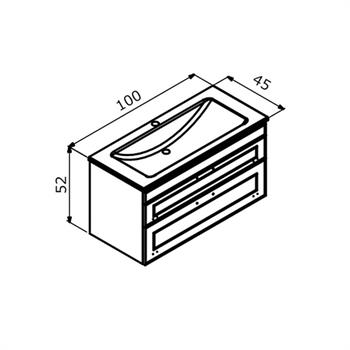Orka Limpo 100 cm Beyaz Banyo Dolabı Alt Modül ve Lavabo