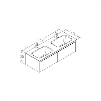Orka Lisbon 130 cm Beyaz Banyo Dolabı Alt Modül ve Lavabo