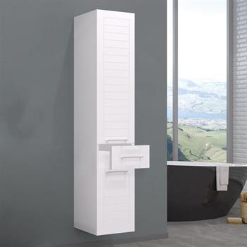 Orka Perge 35 cm Beyaz Raflı Banyo Boy Çamaşır Dolabı