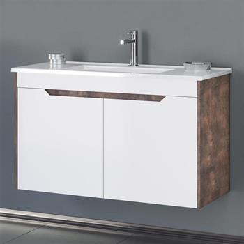 Orka Lago 85 cm Beyaz Banyo Dolabı Takımı