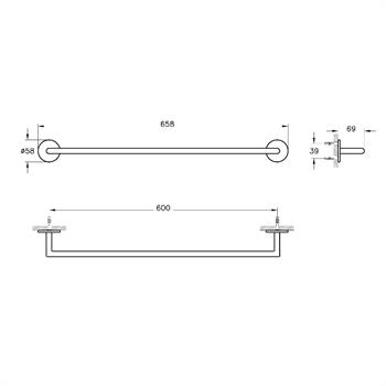 Vitra Havluluk, Origin, 60 Cm, Mat Siyah, A4489736