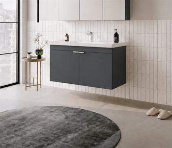 Orka Desna 100 cm, Mat Antrasit Banyo Dolabı Alt Modül Ve Lavabo, 5008732