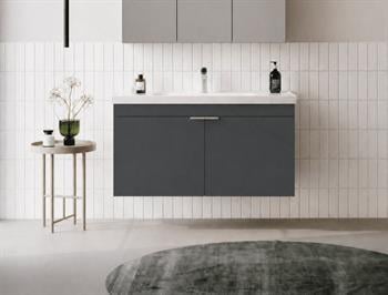 Orka Desna 100 cm, Mat Antrasit Banyo Dolabı Alt Modül Ve Lavabo, 5008732