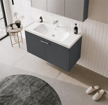 Orka Desna 100 cm, Mat Antrasit Banyo Dolabı Alt Modül Ve Lavabo, 5008732