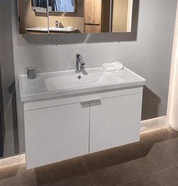 Orka Desna 100 cm, Mat Beyaz, Banyo Dolabı Alt Modül Ve Lavabo, 5008730