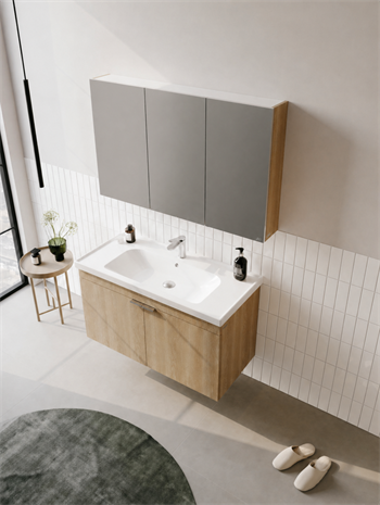 Orka Desna 100 cm, Budva, Banyo Dolabı Takımı, (Dolaplı Ayna), 5008729