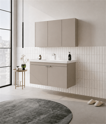 Orka Desna 100 cm, Çöl Beji, Banyo Dolabı Takımı, (Dolaplı Ayna), 5008749