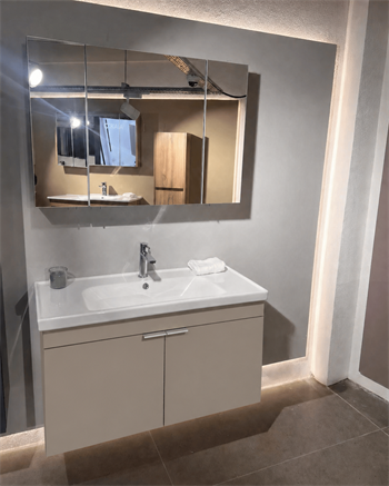 Orka Desna 100 cm, Çöl Beji, Banyo Dolabı Takımı, (Dolaplı Ayna), 5008749