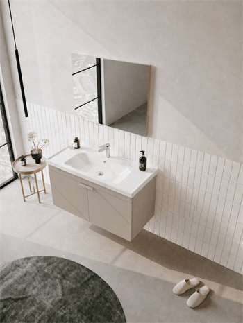 Orka Desna 100 cm, Çöl Beji, Banyo Dolabı Takımı, (Düz Ayna), 5008752