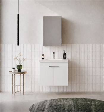 Orka Desna 50 cm, Mat Beyaz, Banyo Dolabı Takımı, (Dolaplı Ayna), 5009174