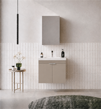 Orka Desna 50 cm, Çöl Beji, Banyo Dolabı Takımı, (Dolaplı Ayna), 5009176