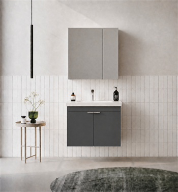 Orka Desna 60 cm, Mat Antrasit, Banyo Dolabı Takımı, (Dolaplı Ayna), 5007930
