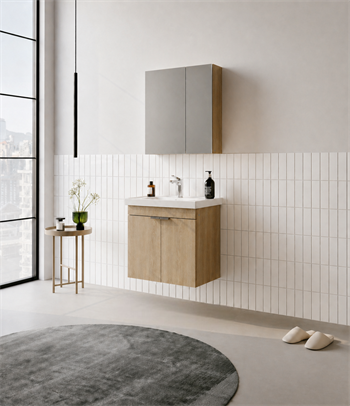 Orka Desna 60 cm, Budva, Banyo Dolabı Takımı, (Dolaplı Ayna), 5007913