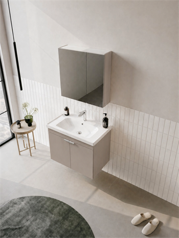 Orka Desna 60 cm, Çöl Beji, Banyo Dolabı Takımı, (Dolaplı Ayna),, 5008566