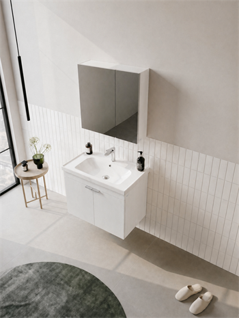 Orka Desna 60 cm, Mat Beyaz, Banyo Dolabı Takımı, (Dolaplı Ayna), 5007921