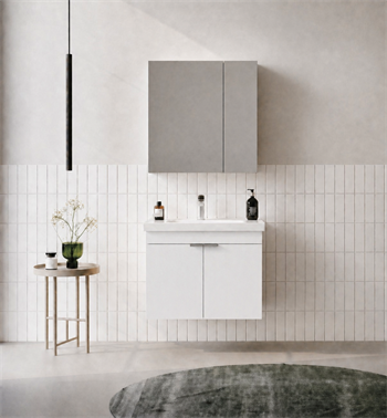 Orka Desna 60 cm, Mat Beyaz, Banyo Dolabı Takımı, (Dolaplı Ayna), 5007921