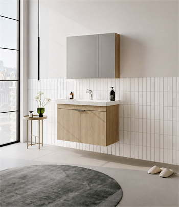 Orka Desna 80 cm, Budva, Banyo Dolabı Takımı, (Dolaplı Ayna), 5007915
