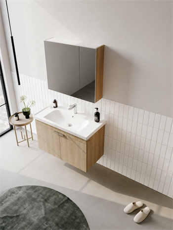 Orka Desna 80 cm, Budva, Banyo Dolabı Takımı, (Dolaplı Ayna), 5007915