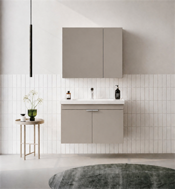 Orka Desna 80 cm, Çöl Beji, Banyo Dolabı Takımı, (Dolaplı Ayna), 5008569