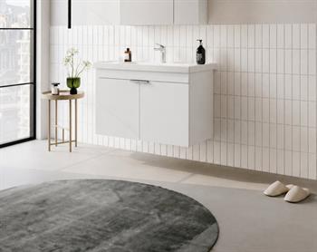 Orka Desna 90 cm, Mat Beyaz, Banyo Dolabı Alt Modül Ve Lavabo, 5007924