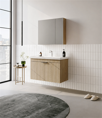 Orka Desna 90 cm, Budva, Banyo Dolabı Takımı, (Dolaplı Ayna), 5007917