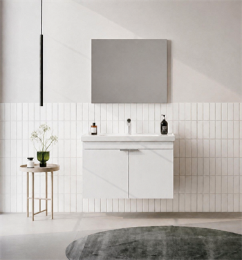 Orka Desna 90 cm, Mat Beyaz, Banyo Dolabı Takımı, (Düz Ayna), 5008552