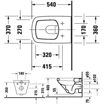 Duravit DuraStyle Asma Klozet, Beyaz, 2552390075