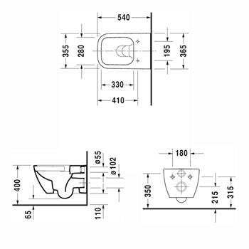Duravit Happy D.2 Rimless Kanalsız Asma Klozet (Yavaş Kapanır Klozet Kapağı Dahil) Beyaz, 2222390075