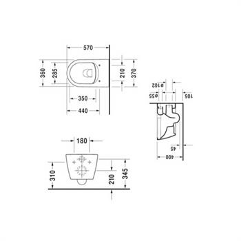 Duravit Me By Starck Kanalsız Asma Klozet, Kompakt, Beyaz, 2530390075