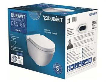Duravit Starck 3 Kanalsız Rimless Asma Klozet (Özel Kutuda, Yavaş Kapanır Kapak Dahil) 45273900A1
