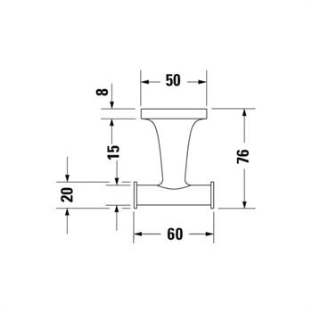 Duravit Starck T İkili Askı, Krom, 0099301000
