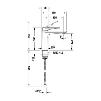 Duravit Tulum Lavabo Bataryası (M Boy) Mat Siyah, TU1020002046