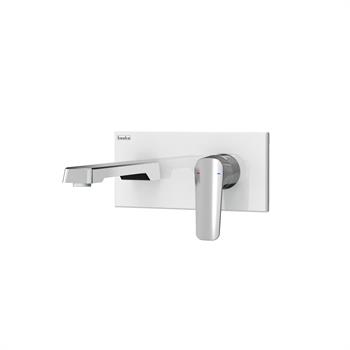 E 5100W Quasar Ankastre  Lavabo Bataryası-Beyaz Camlı