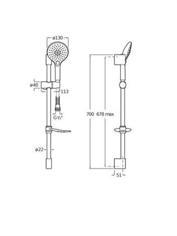 Roca Duş Takımı, Aurea, Sürgülü (3 Fonksiyonlu) A5B247CC0K