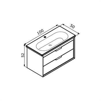 Orka Clay 100 cm Sahra Banyo Dolabı Alt Modül ve Lavabo