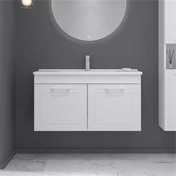 Orka Limpo 80 cm Beyaz Kapaklı Banyo Dolabı Alt Modül ve Lavabo