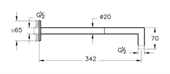 Vitra Duş Dirseği, Suit, Duvardan, 90 Derece Açılı, Parlak Siyah, A4575339
