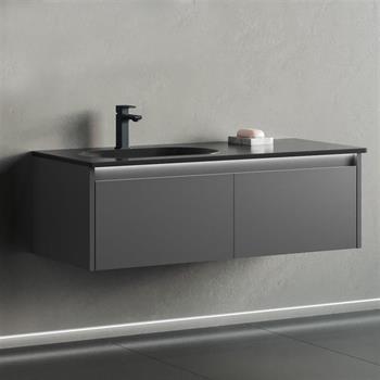 Orka Lisbon 110 cm Antrasit Banyo Dolabı Alt Modül ve Lavabo